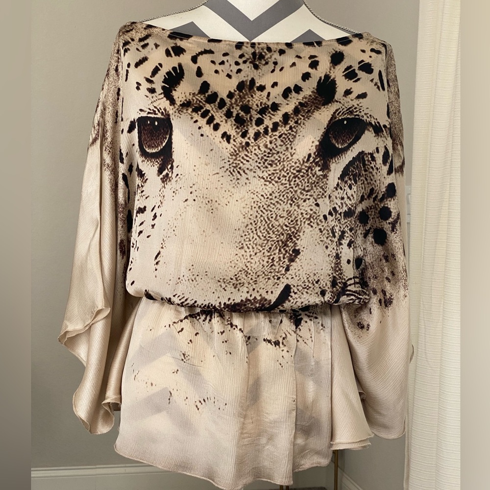 BEBE Panther Batwing Silk Blouse From Summer 2009 Safari Campaigns